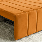 Canapé-lit gigogne 3 en 1, canapé-lit futon convertible moderne à 3 places avec accoudoirs roulés décorés de clous en cuivre