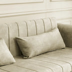 Canapé-lit gigogne 3 en 1, canapé-lit futon convertible moderne à 3 places avec accoudoirs roulés décorés de clous en cuivre