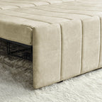 Canapé-lit gigogne 3 en 1, canapé-lit futon convertible moderne à 3 places avec accoudoirs roulés décorés de clous en cuivre