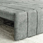 Canapé-lit gigogne 3 en 1, canapé-lit futon convertible moderne à 3 places avec accoudoirs roulés décorés de clous en cuivre