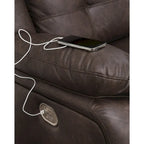 Canapé sectionnel inclinable électrique 3 pièces brun foncé – 112L x 39P x 41H Ensemble de salon
