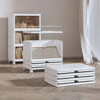 Meuble de rangement de salle de bain à 3 niveaux Javlergo, bacs de rangement avec couvercle, boîtes de rangement empilables, organiseurs de rangement pliables