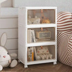Meuble de rangement de salle de bain à 3 niveaux Javlergo, bacs de rangement avec couvercle, boîtes de rangement empilables, organiseurs de rangement pliables