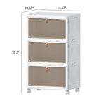 Meuble de rangement de salle de bain à 3 niveaux Javlergo, bacs de rangement avec couvercle, boîtes de rangement empilables, organiseurs de rangement pliables