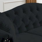 Ensemble de canapés 2 pièces 6 places en velours Chesterfield (deux 3 places) avec dossier capitonné et garniture cloutée