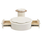Table basse ronde moderne ensemble de 2, plateau rotatif à 360 degrés en forme de fleur avec 2 tiroirs, table d'appoint supérieure ronde avec verre