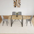 Ensemble table et chaises de cuisine en bois de style Mid-century, table de salle à manger pour petit appartement avec base et pieds en métal pour la cuisine