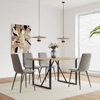 Ensemble table et chaises de cuisine en bois de style Mid-century, table de salle à manger pour petit appartement avec base et pieds en métal pour la cuisine