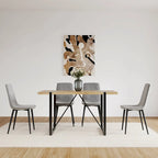 Ensemble table et chaises de cuisine en bois de style Mid-century, table de salle à manger pour petit appartement avec base et pieds en métal pour la cuisine