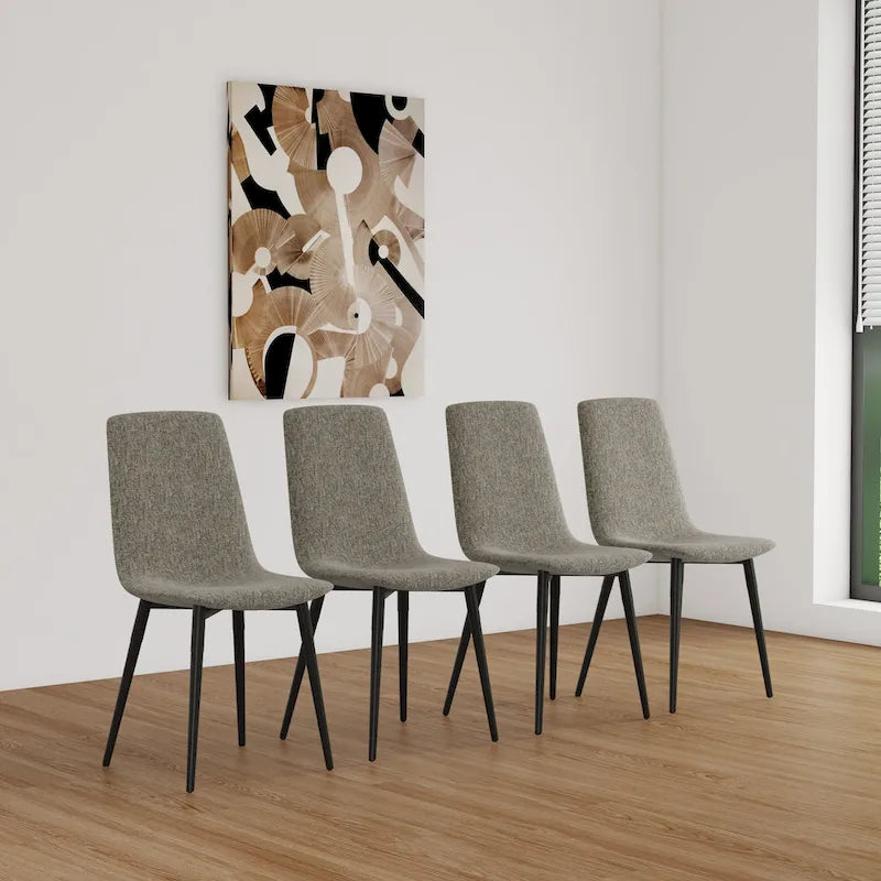Ensemble table et chaises de cuisine en bois de style Mid-century, table de salle à manger pour petit appartement avec base et pieds en métal pour la cuisine