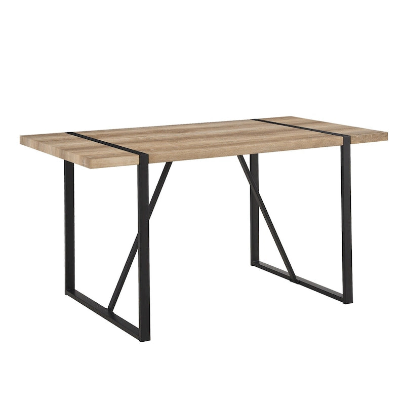 Ensemble table et chaises de cuisine en bois de style Mid-century, table de salle à manger pour petit appartement avec base et pieds en métal pour la cuisine