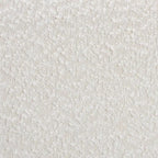 Fauteuil de salle à manger en tissu bouclé Japandi | Silhouette Tuxedo | Pieds en hévéa | 73,4 cm L | Crème