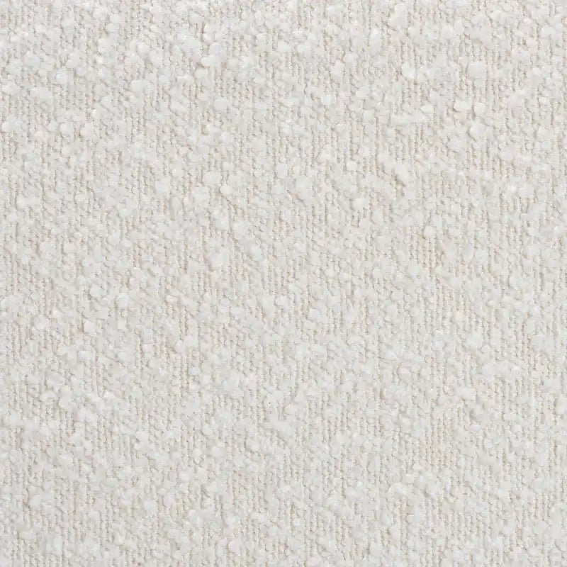 Fauteuil de salle à manger en tissu bouclé Japandi | Silhouette Tuxedo | Pieds en hévéa | 73,4 cm L | Crème