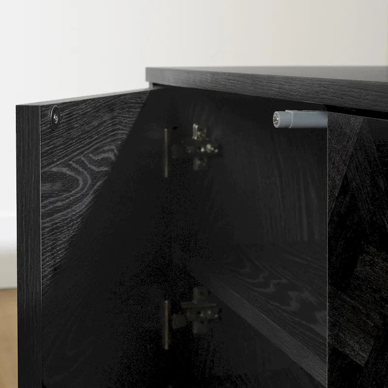 Meuble TV moderne de 71 po avec portes à ouverture tactile et gestion des câbles | Convient aux téléviseurs jusqu'à 75 po | 2 couleurs