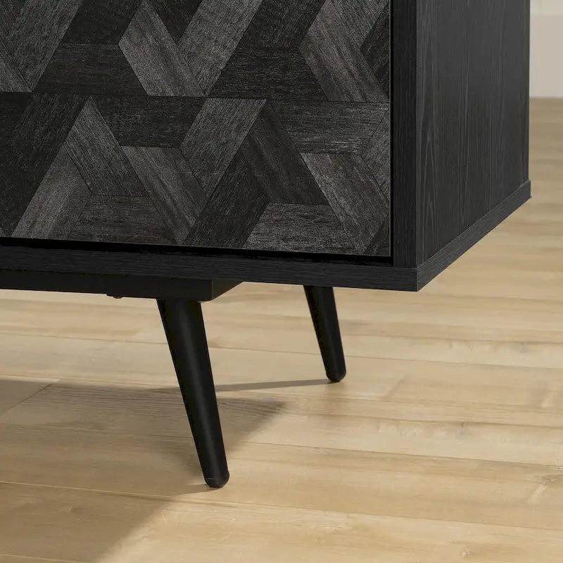 Meuble TV moderne de 71 po avec portes à ouverture tactile et gestion des câbles | Convient aux téléviseurs jusqu'à 75 po | 2 couleurs