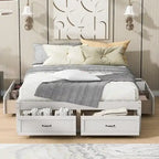 Lit plate-forme Queen Size avec 6 tiroirs de rangement