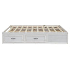 Lit plate-forme Queen Size avec 6 tiroirs de rangement
