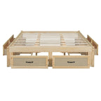 Lit plate-forme Queen Size avec 6 tiroirs de rangement