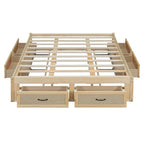 Lit plate-forme Queen Size avec 6 tiroirs de rangement