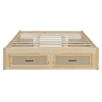 Lit plate-forme Queen Size avec 6 tiroirs de rangement