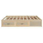 Lit plate-forme Queen Size avec 6 tiroirs de rangement