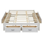 Lit plate-forme Queen Size avec 6 tiroirs de rangement