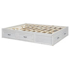 Lit plate-forme Queen Size avec 6 tiroirs de rangement