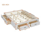 Lit plate-forme Queen Size avec 6 tiroirs de rangement