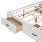 Lit plate-forme Queen Size avec 6 tiroirs de rangement