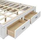 Lit plate-forme Queen Size avec 6 tiroirs de rangement