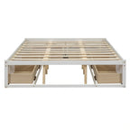 Lit plate-forme Queen Size avec 6 tiroirs de rangement