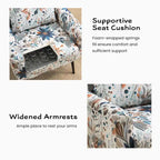 Fauteuil d'appoint rembourré à imprimé floral – Fauteuil de lecture avec pieds en métal réglables