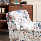 Fauteuil d'appoint rembourré à imprimé floral – Fauteuil de lecture avec pieds en métal réglables