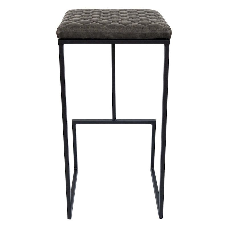 Tabouret de bar moderne matelassé en similicuir Quincy – Tabouret de cuisine rembourré de 61 cm