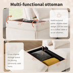 Canapé d'angle convertible modulaire Chenille avec pouf de rangement