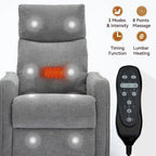 Fauteuil inclinable manuel de massage 8 points en tissu pivotant fauteuil simple avec fonction bascule et chauffage lombaire