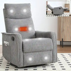 Fauteuil inclinable manuel de massage 8 points en tissu pivotant fauteuil simple avec fonction bascule et chauffage lombaire
