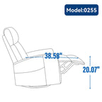 Fauteuil inclinable manuel de massage 8 points en tissu pivotant fauteuil simple avec fonction bascule et chauffage lombaire