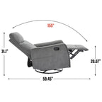 Fauteuil inclinable manuel de massage 8 points en tissu pivotant fauteuil simple avec fonction bascule et chauffage lombaire