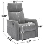 Fauteuil inclinable manuel de massage 8 points en tissu pivotant fauteuil simple avec fonction bascule et chauffage lombaire