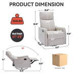 Fauteuil inclinable manuel de massage 8 points en tissu pivotant fauteuil simple avec fonction bascule et chauffage lombaire