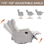 Fauteuil inclinable manuel de massage 8 points en tissu pivotant fauteuil simple avec fonction bascule et chauffage lombaire