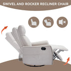 Fauteuil inclinable manuel de massage 8 points en tissu pivotant fauteuil simple avec fonction bascule et chauffage lombaire