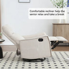 Fauteuil inclinable manuel de massage 8 points en tissu pivotant fauteuil simple avec fonction bascule et chauffage lombaire