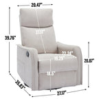 Fauteuil inclinable manuel de massage 8 points en tissu pivotant fauteuil simple avec fonction bascule et chauffage lombaire