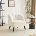 Fauteuil d'appoint en velours de 71,75 cm avec dossier capitonné et pieds en bois d'hévéa | 4 coloris