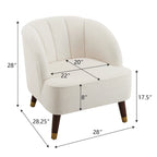 Fauteuil d'appoint en velours de 71,75 cm avec dossier capitonné et pieds en bois d'hévéa | 4 coloris