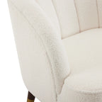 Fauteuil d'appoint en velours de 71,75 cm avec dossier capitonné et pieds en bois d'hévéa | 4 coloris