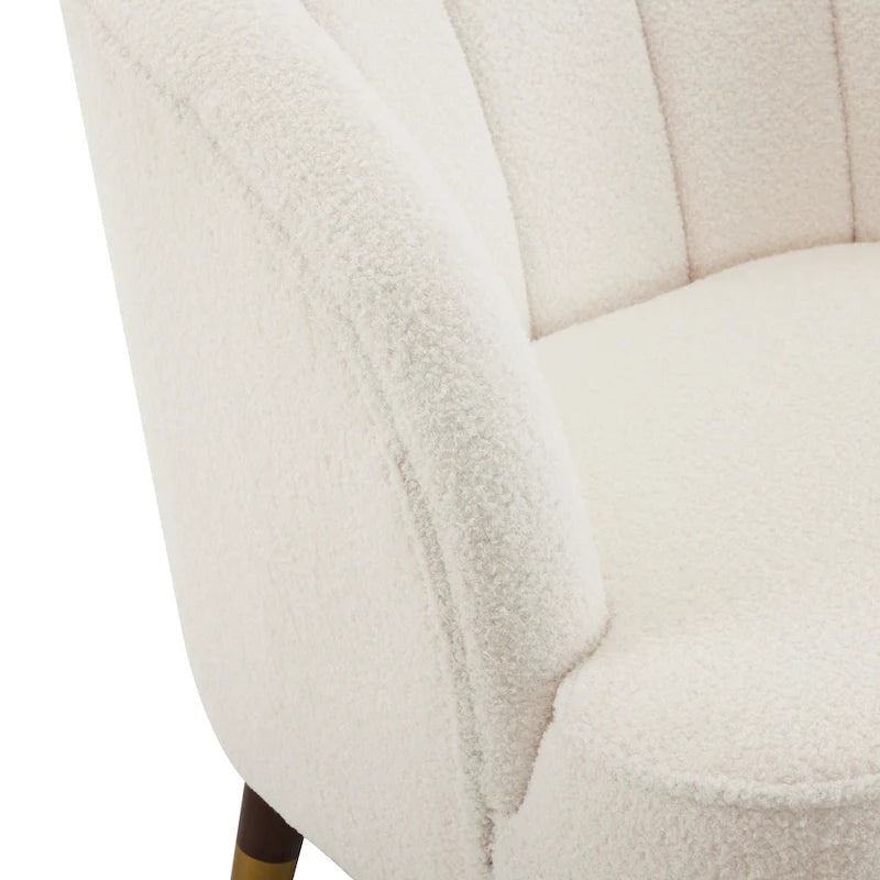 Fauteuil d'appoint en velours de 71,75 cm avec dossier capitonné et pieds en bois d'hévéa | 4 coloris
