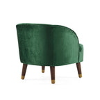 Fauteuil d'appoint en velours de 71,75 cm avec dossier capitonné et pieds en bois d'hévéa | 4 coloris